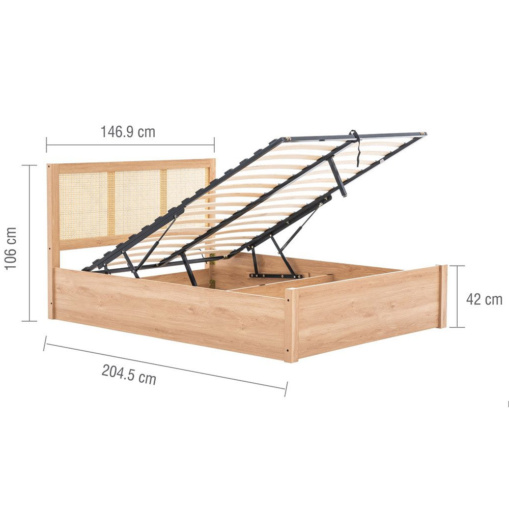 Coralie Wooden Ottoman Double Bed In Oak