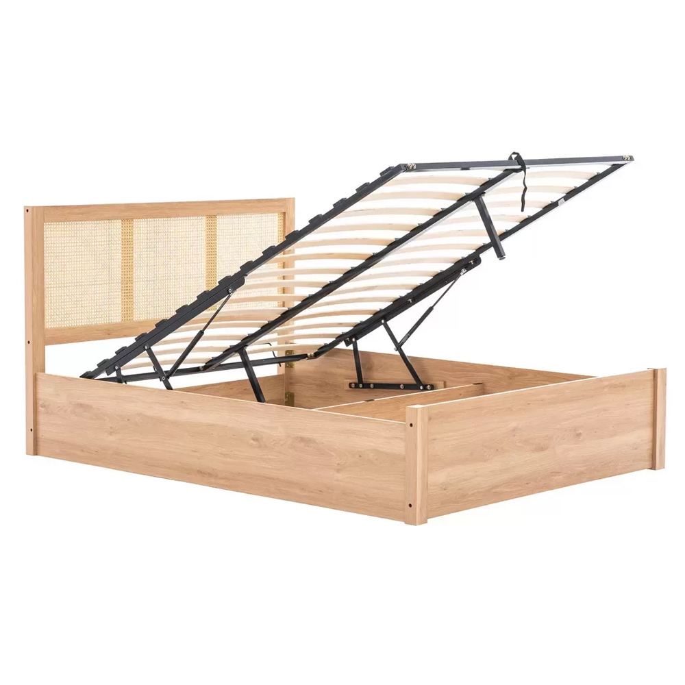 Coralie Wooden Ottoman King Size Bed In Oak