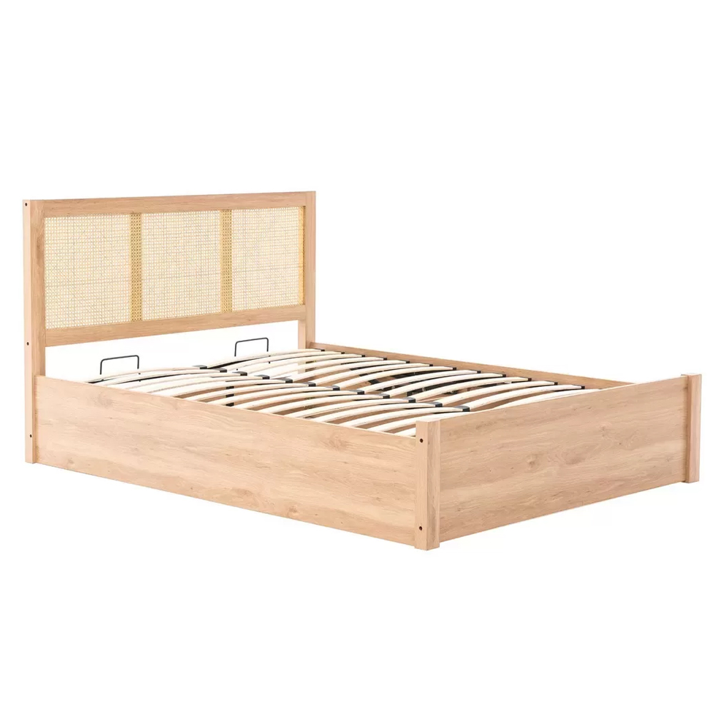 Coralie Wooden Ottoman King Size Bed In Oak