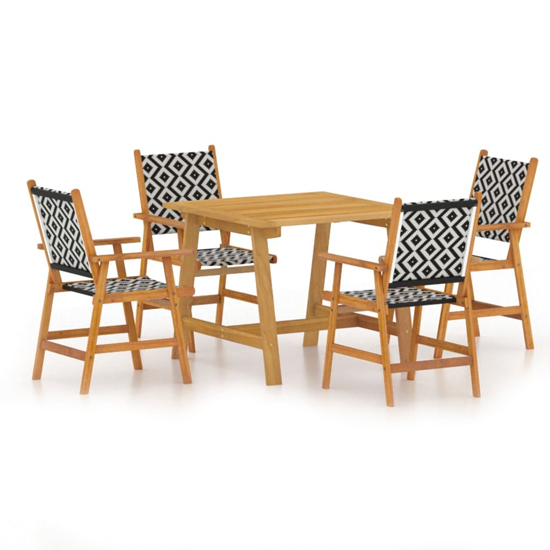 Corbin Small Acacia Wood 5 Piece Garden Dining Set In Natural