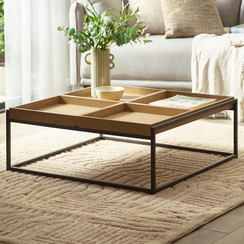 Corbin Wooden Square Coffee Table - Light Oak