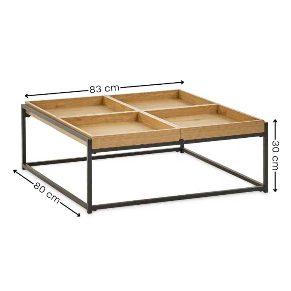 Corbin Wooden Square Coffee Table - Light Oak