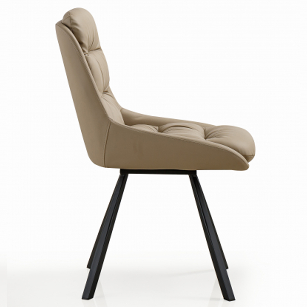 Corbridge Cream Leather Effect Dining Chairs in Pair