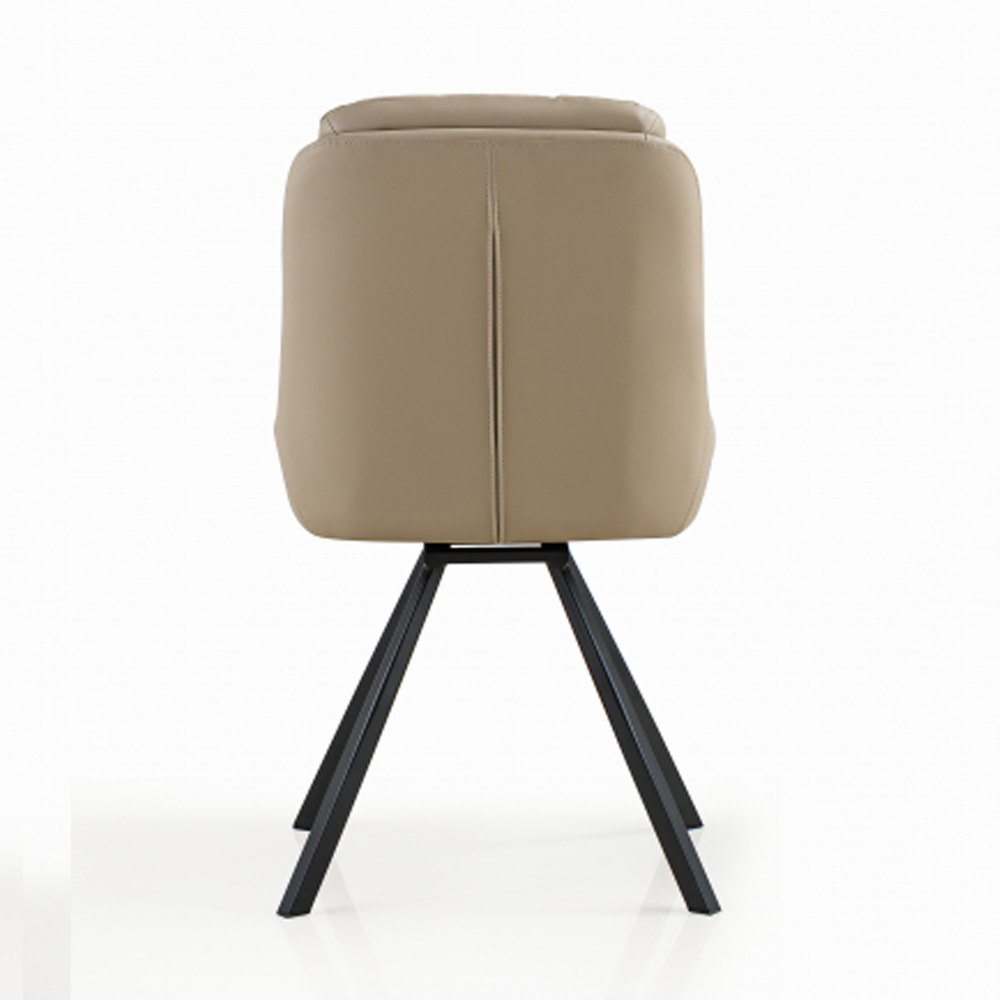 Corbridge Cream Leather Effect Dining Chairs in Pair