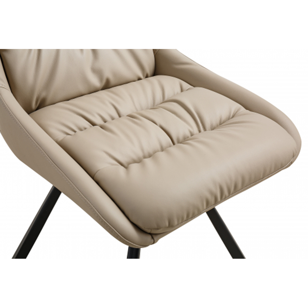 Corbridge Cream Leather Effect Dining Chairs in Pair