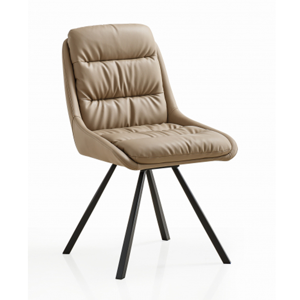 Corbridge Mink Leather Effect Dining Chairs in Pair