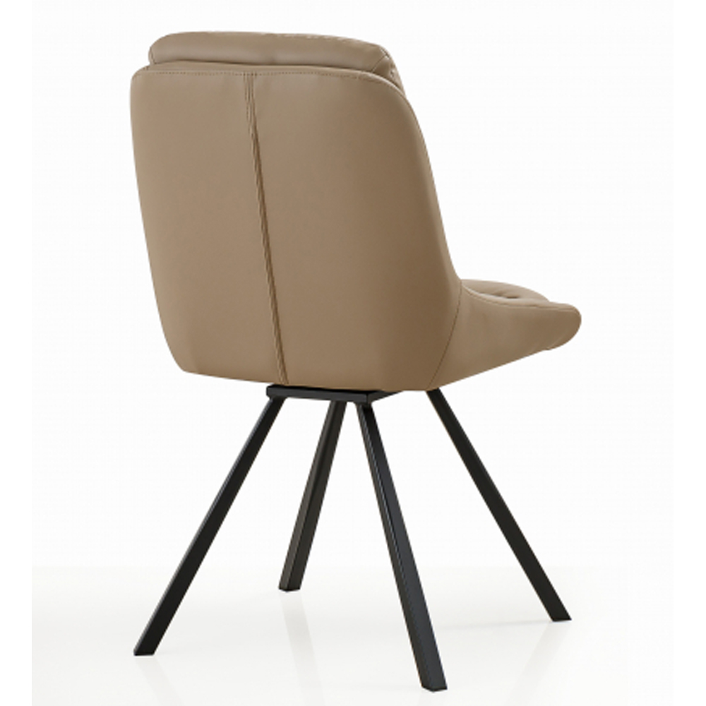 Corbridge Mink Leather Effect Dining Chairs in Pair