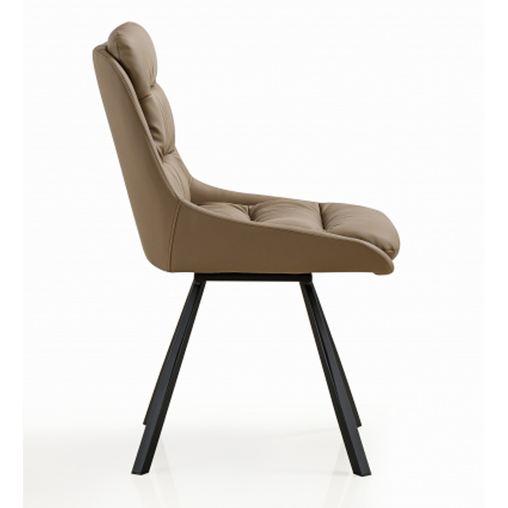 Corbridge Mink Leather Effect Dining Chairs in Pair