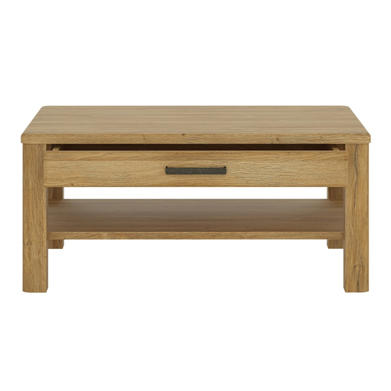 Corco Wooden Coffee Table With 1 Drawer In Grandson Oak