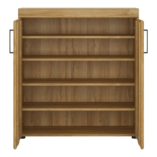 Corco Wooden Tall Shoe Storage Cabinet In Grandson Oak
