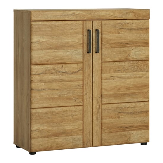 Photo of Corco wooden 2 doors shoe storage cabinet in grandson oak