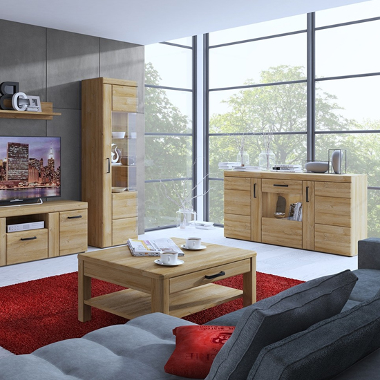 Corco Wooden TV Stand With 2 Drawers In Grandson Oak
