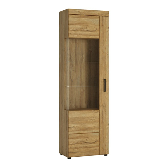 Product photograph of Corco Display Cabinet Left Handed In Grandson Oak With Led from Furniture in Fashion