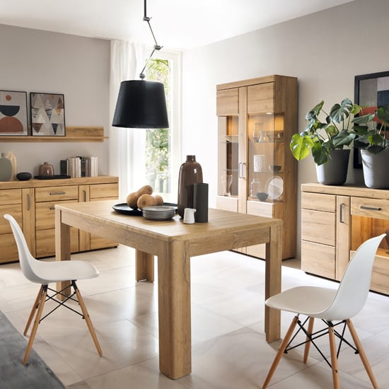 Corco Wooden Extending Dining Table In Grandson Oak