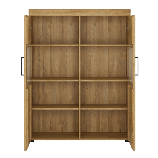 Corco LED Low Wide 2 Doors Display Cabinet In Grandson Oak