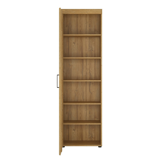 Corco Wooden Tall Left Handed Storage Cabinet In Grandson Oak