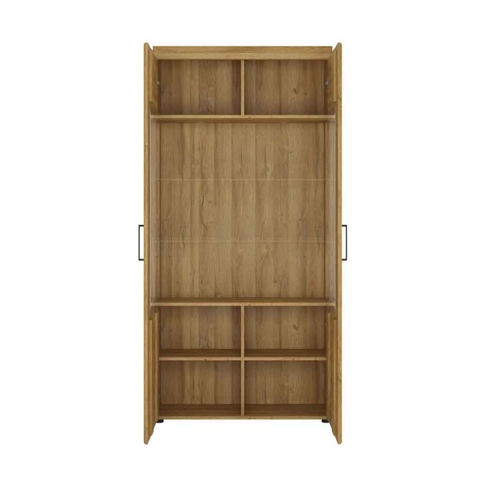 Corco Tall Wooden Display Cabinet with 2 Doors in Grandson Oak