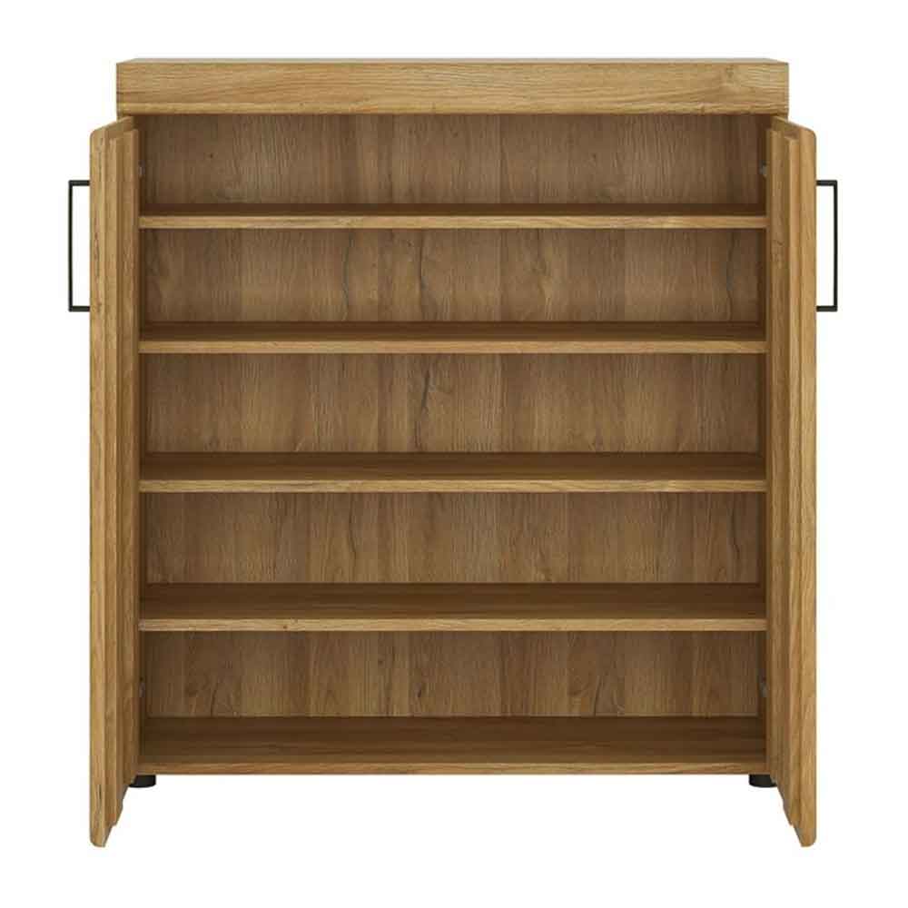 Corco Tall Wooden Shoe Storage Cabinet in Grandson Oak