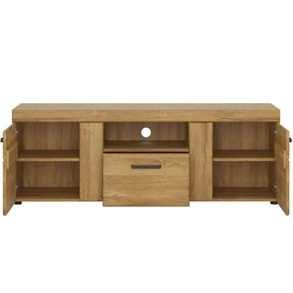 Corco Tall Wooden TV Stand with 2 Doors 1 Drawer in Grandson Oak