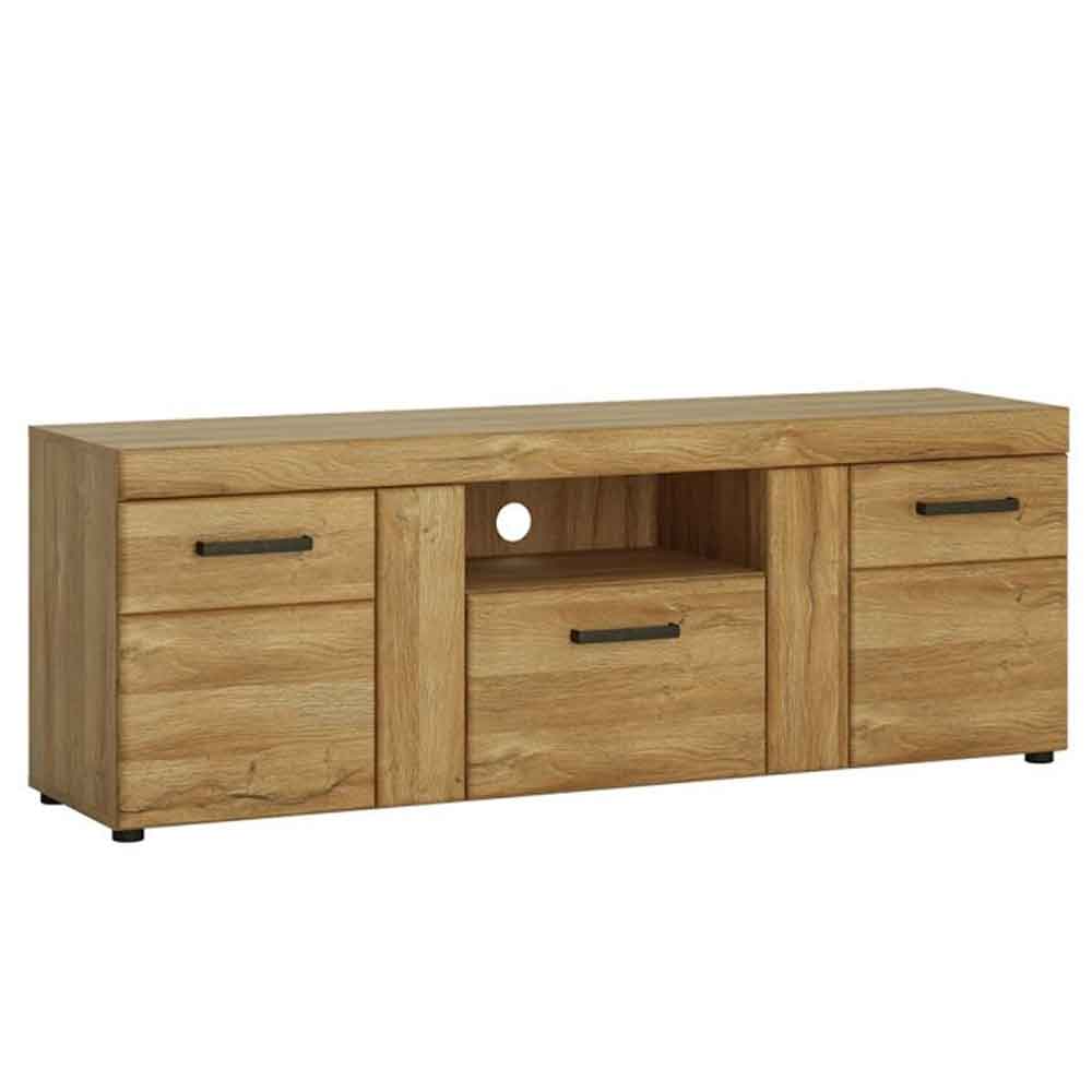 Corco Tall Wooden TV Stand with 2 Doors 1 Drawer in Grandson Oak