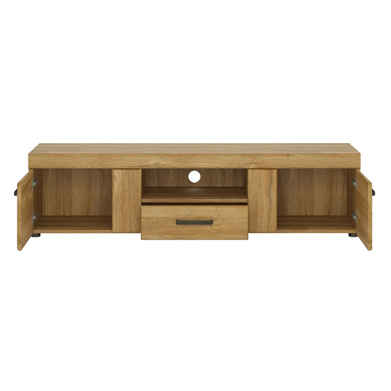 Corco Wooden Wide TV Stand With 2 Doors 1 Drawer In Grandson Oak