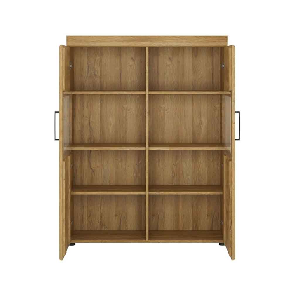 Corco Wide Wooden Display Cabinet with 2 Doors in Grandson Oak
