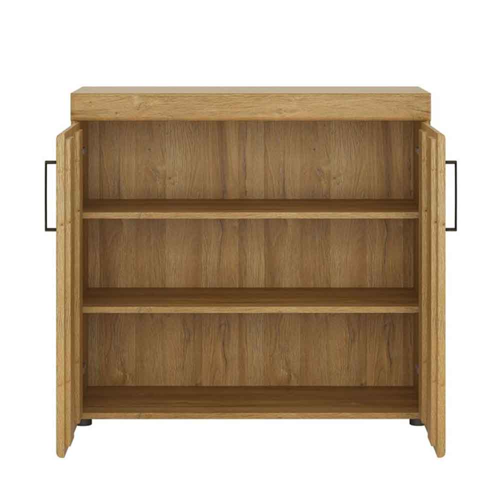 Corco Wide Wooden Shoe Storage Cabinet in Grandson Oak