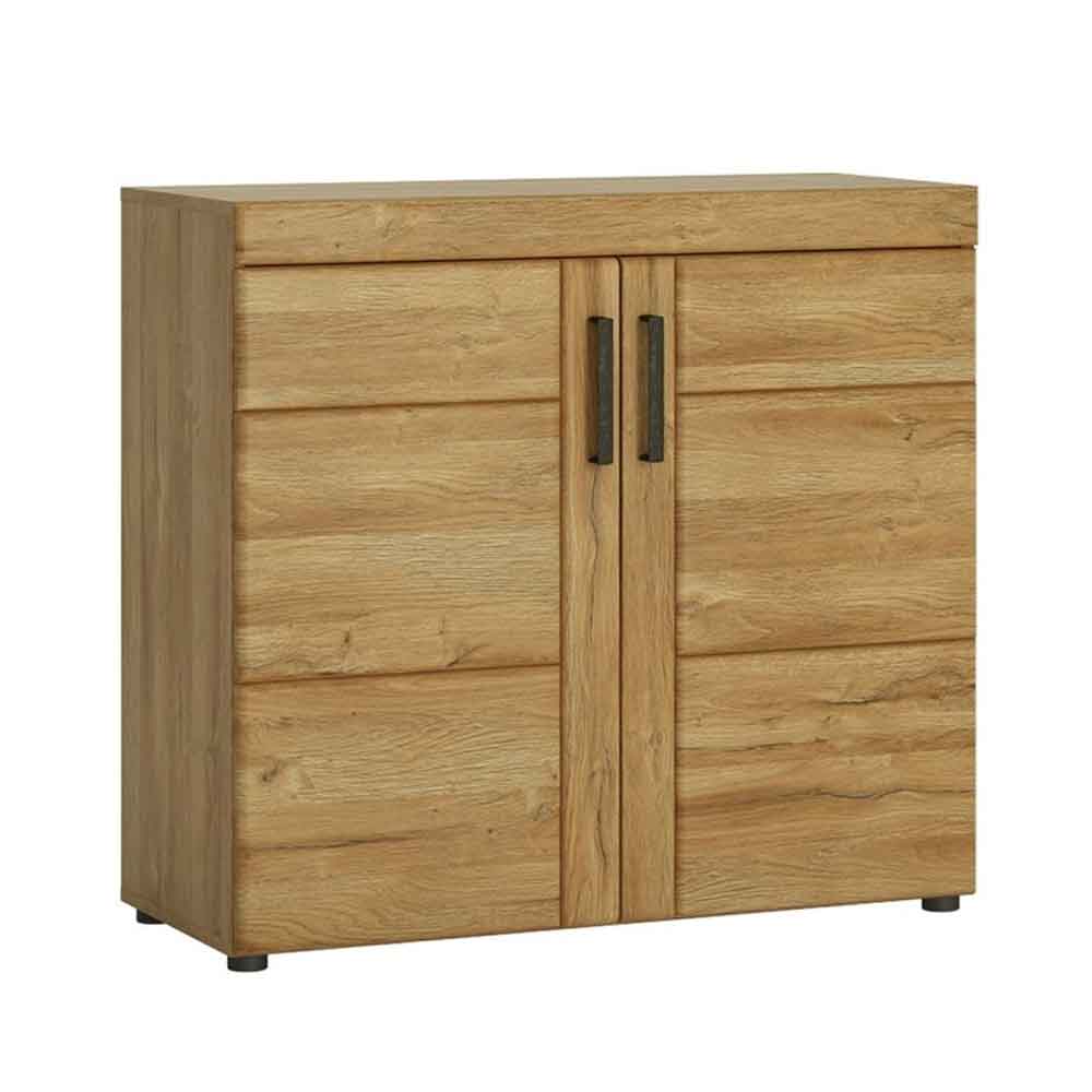 Corco Wide Wooden Shoe Storage Cabinet in Grandson Oak