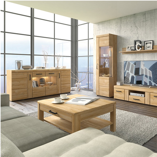 Corco Wooden Sideboard With 4 Doors In Grandson Oak