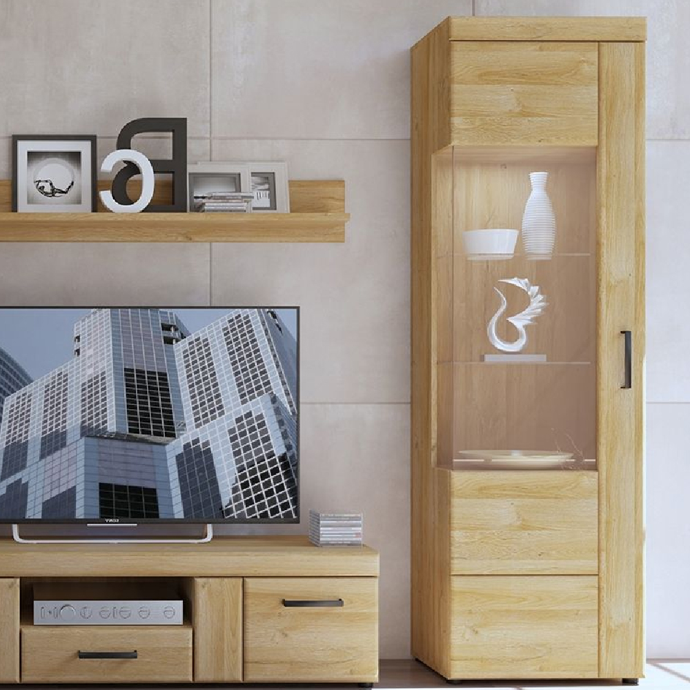 Read more about Corco wooden display cabinet left handed with 1 door in oak