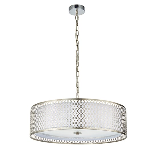 Product photograph of Cordero 3 Lights Glass Ceiling Pendant Light In Satin Nickel from Furniture in Fashion