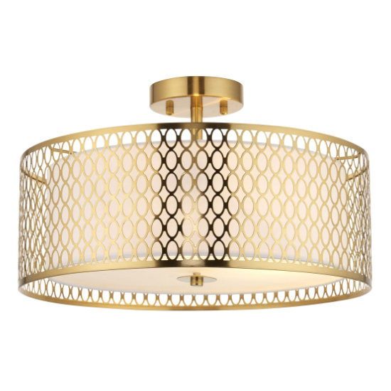 Caneadea Round Flush Ceiling Light In Gold