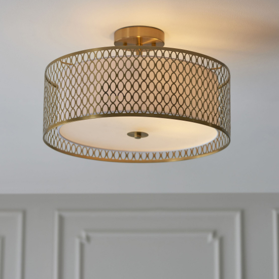 Cordero Round Flush Ceiling Light In Gold