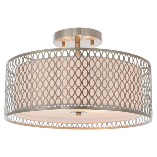 Caneadea Round Flush Ceiling Light In Satin Nickel