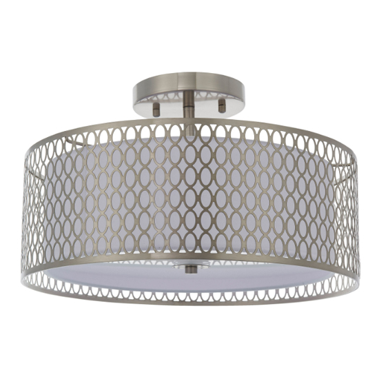 Caneadea Round Flush Ceiling Light In Satin Nickel