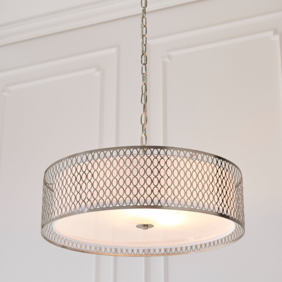 Caneadea Round Pendant Light In Satin Nickel