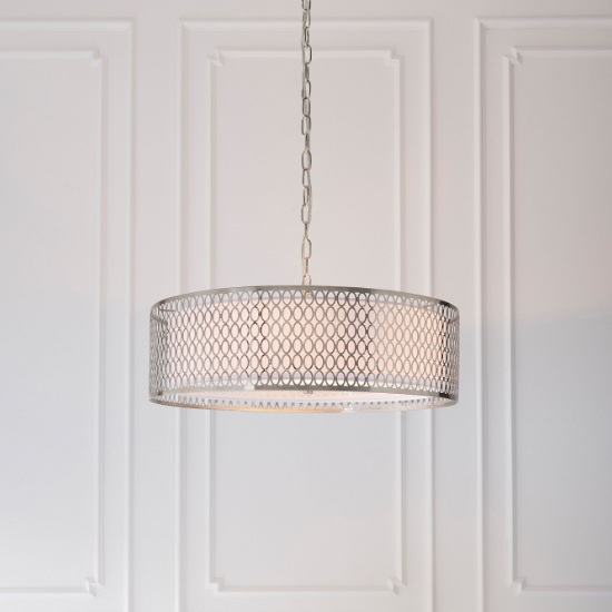 Caneadea Round Pendant Light In Satin Nickel