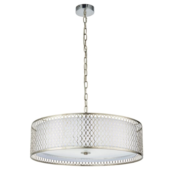 Read more about Cordero round pendant light in satin nickel