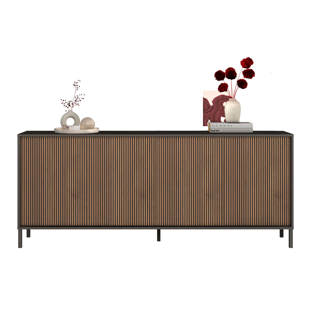 Cordina Wooden Sideboard with 4 Doors in Lava and Mercure