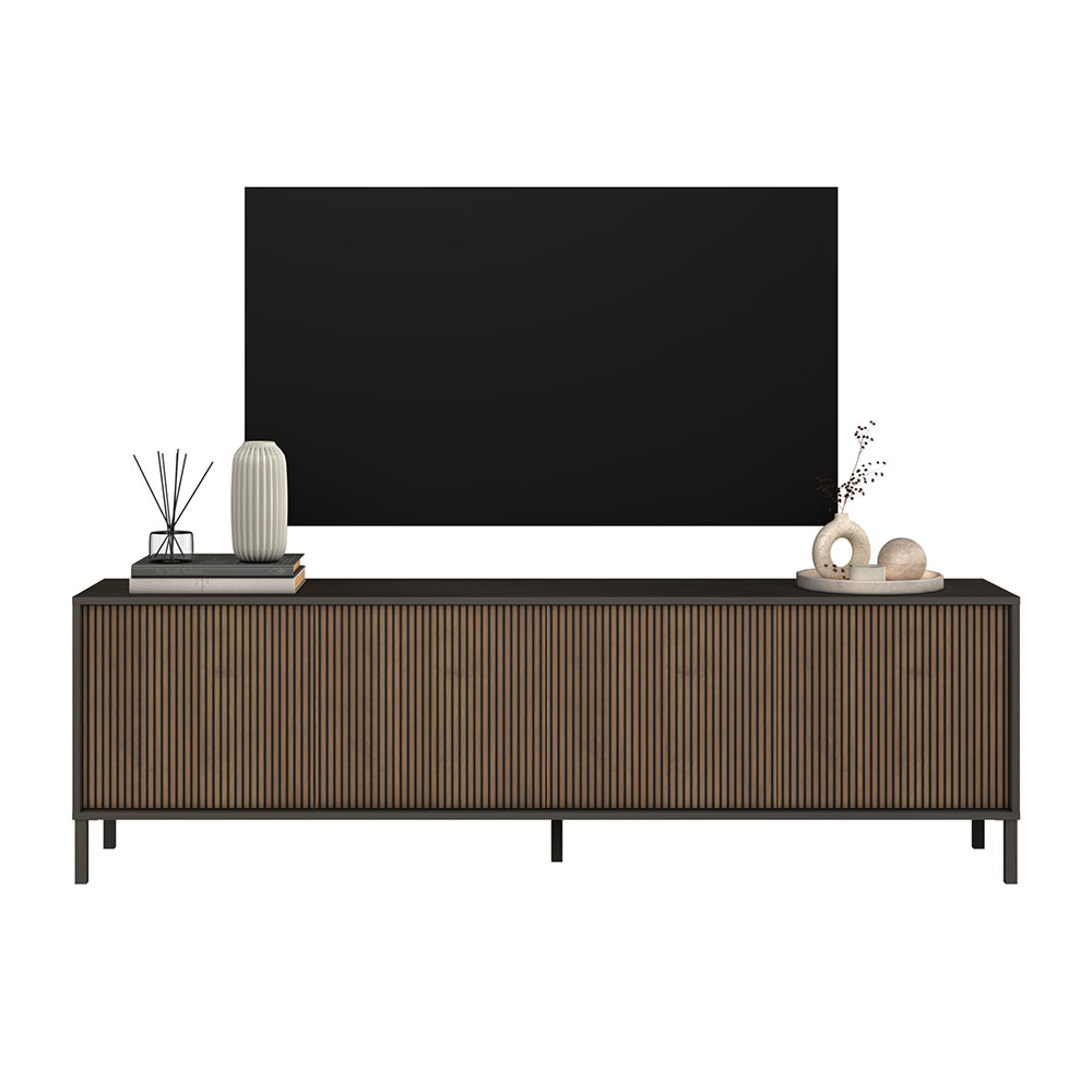 Cordina Wooden TV Stand with 4 Doors in Lava and Mercure