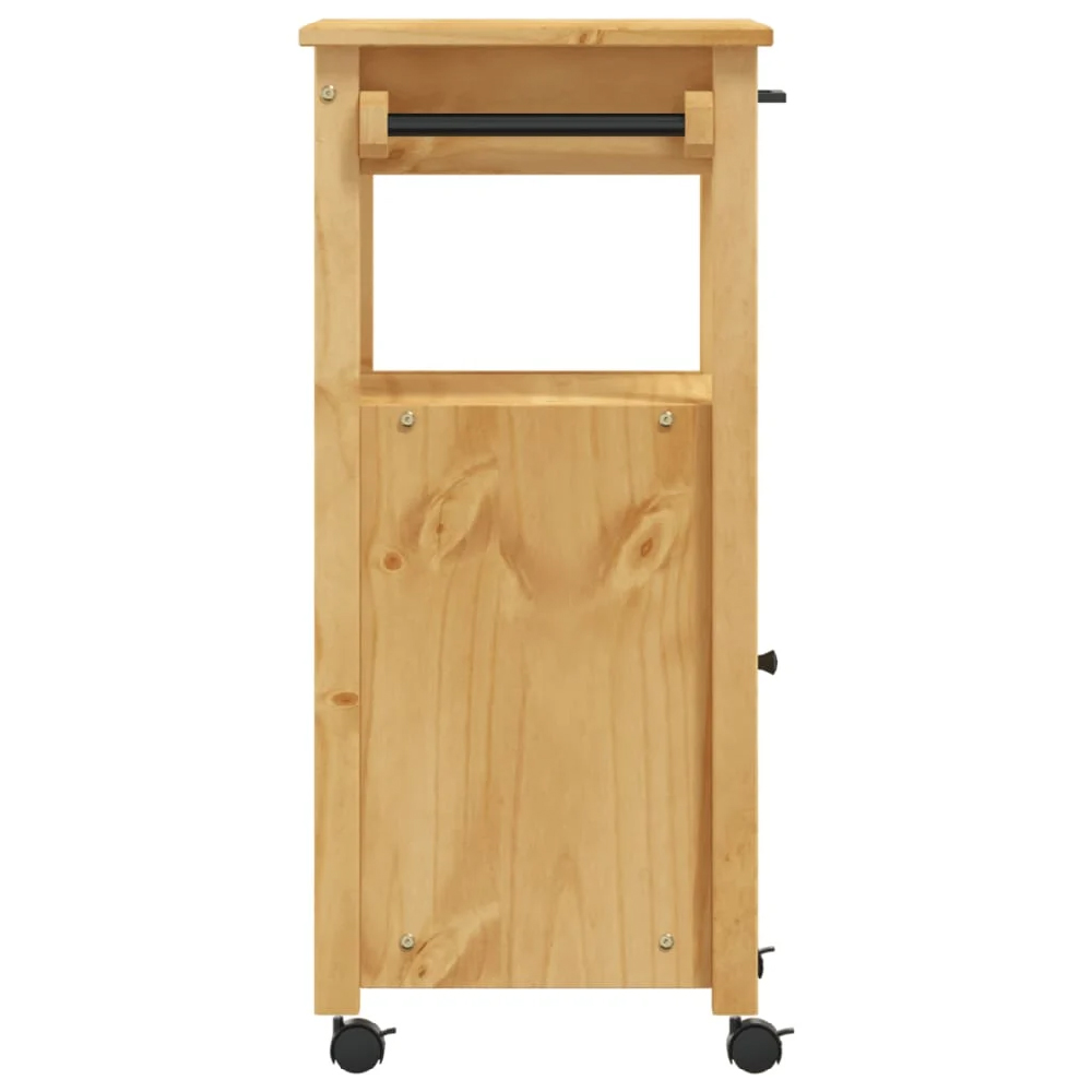 Cordova Wooden Kitchen Trolley With 1 Door 1 Drawer In Brown