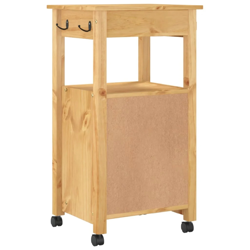 Cordova Wooden Kitchen Trolley With 1 Door 1 Drawer In Brown