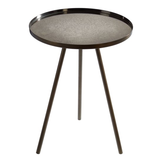 Cordue Round Glass Top Side Table In Black