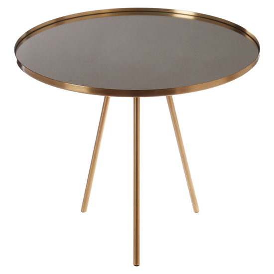 Cordue Round Glass Top Side Table In Gold Furniture in Fashion