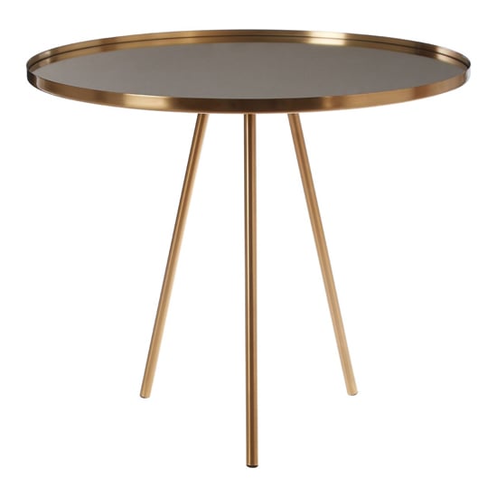 Photo of Cordue round glass top side table in gold