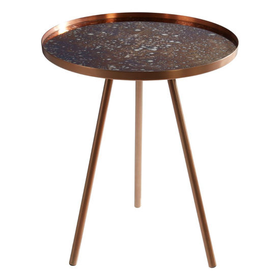Cordue Round Glass Top Side Table In Matte Copper_2