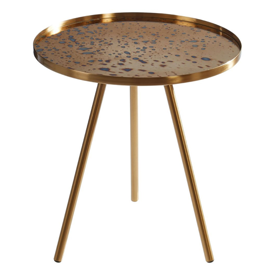 Cordue Round Glass Top Side Table In Warm Gold_2