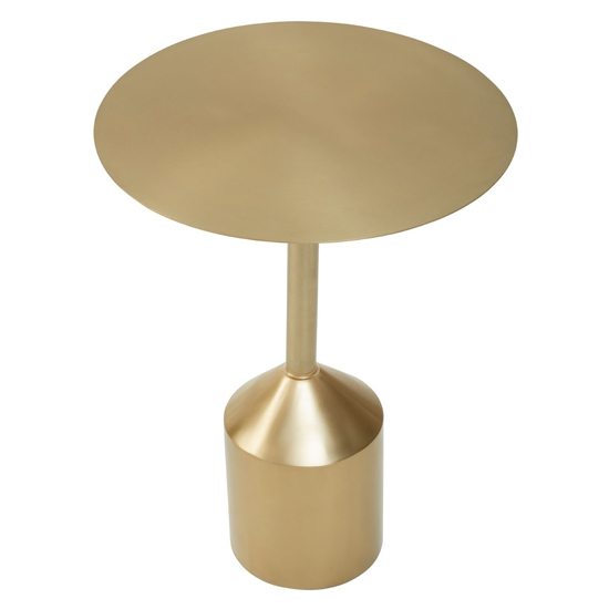 Cordue Round Metal Side Table In Gold Base FiF