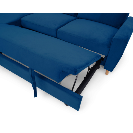 Coreen Velvet Left Hand Facing Chaise Sofa Bed In Blue_6