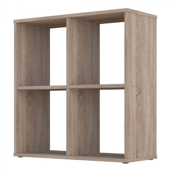 Corfu Wooden Shelving Unit In Oak With 4 Compartments_2